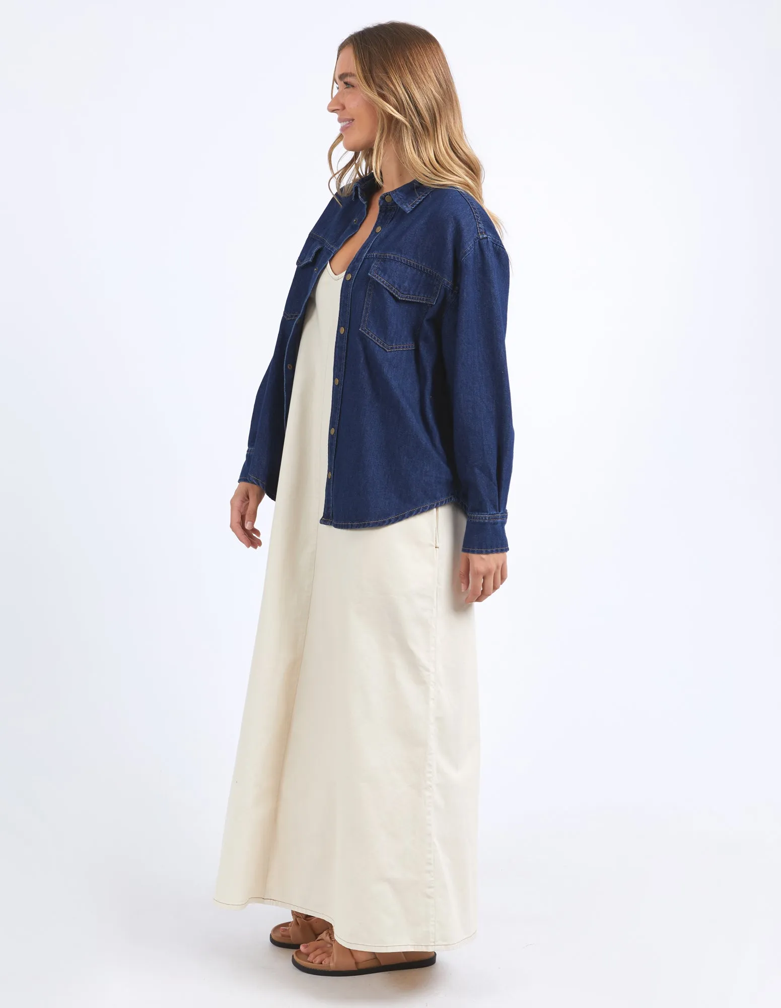Foxwood Daisy Overshirt Dark Blue Denim