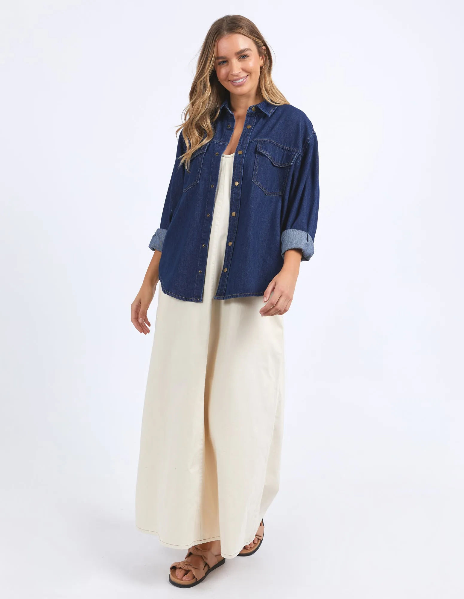 Foxwood Daisy Overshirt Dark Blue Denim