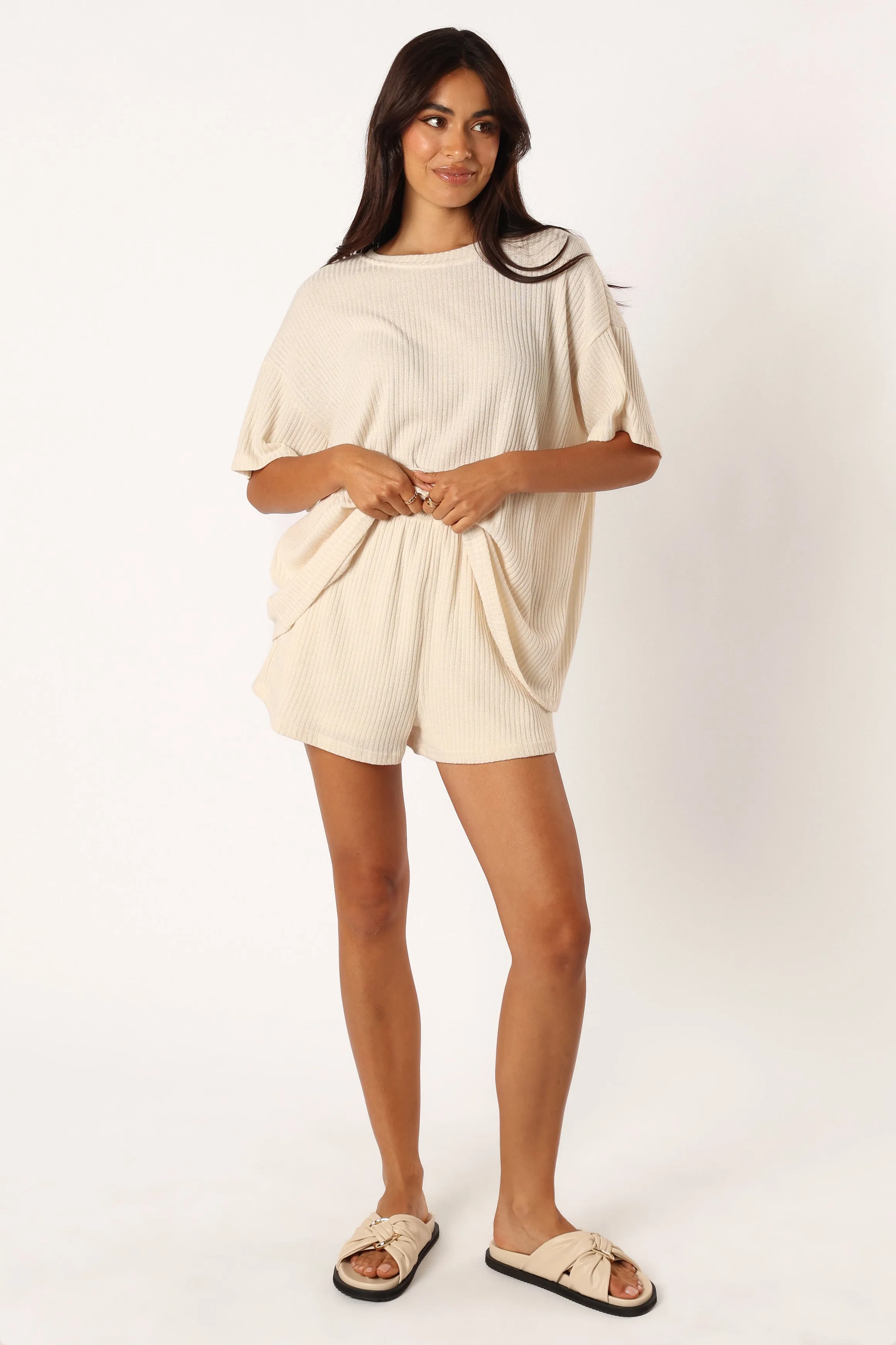 Granger Knit Short Set - Cream