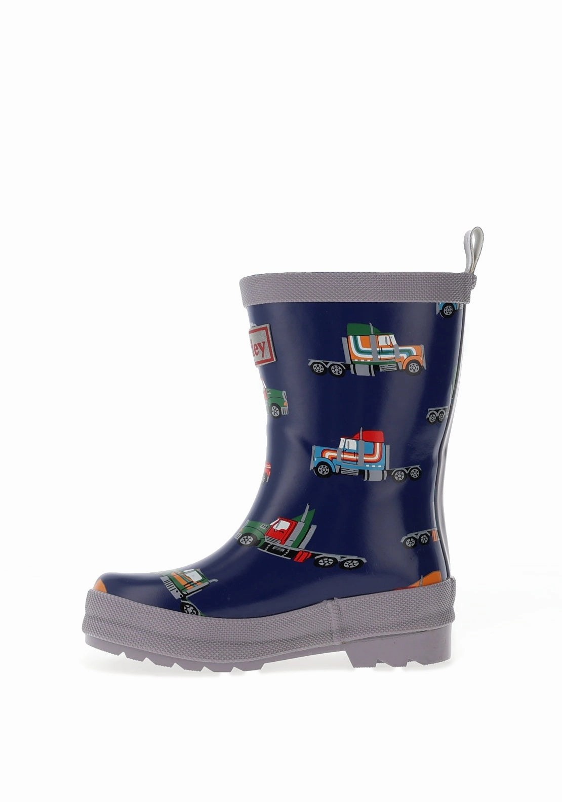 Hatley Boys Big Rigs Shiny Rain Boots, Navy