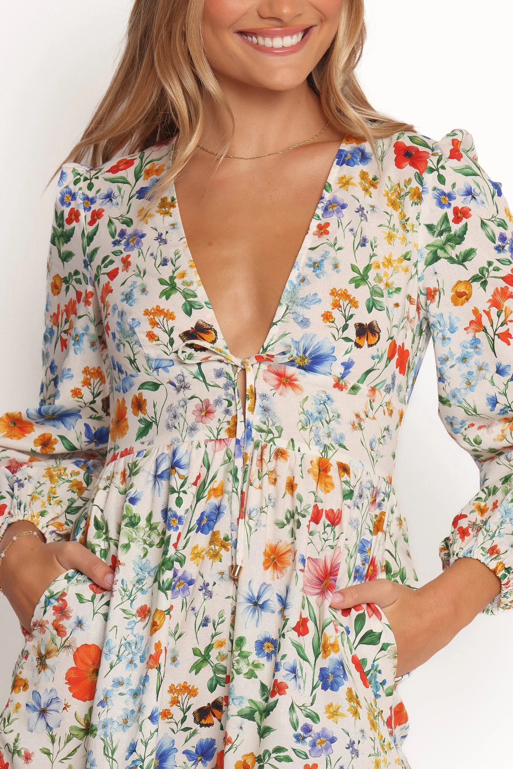 Irisa Long Sleeve Playsuit - Garden Floral