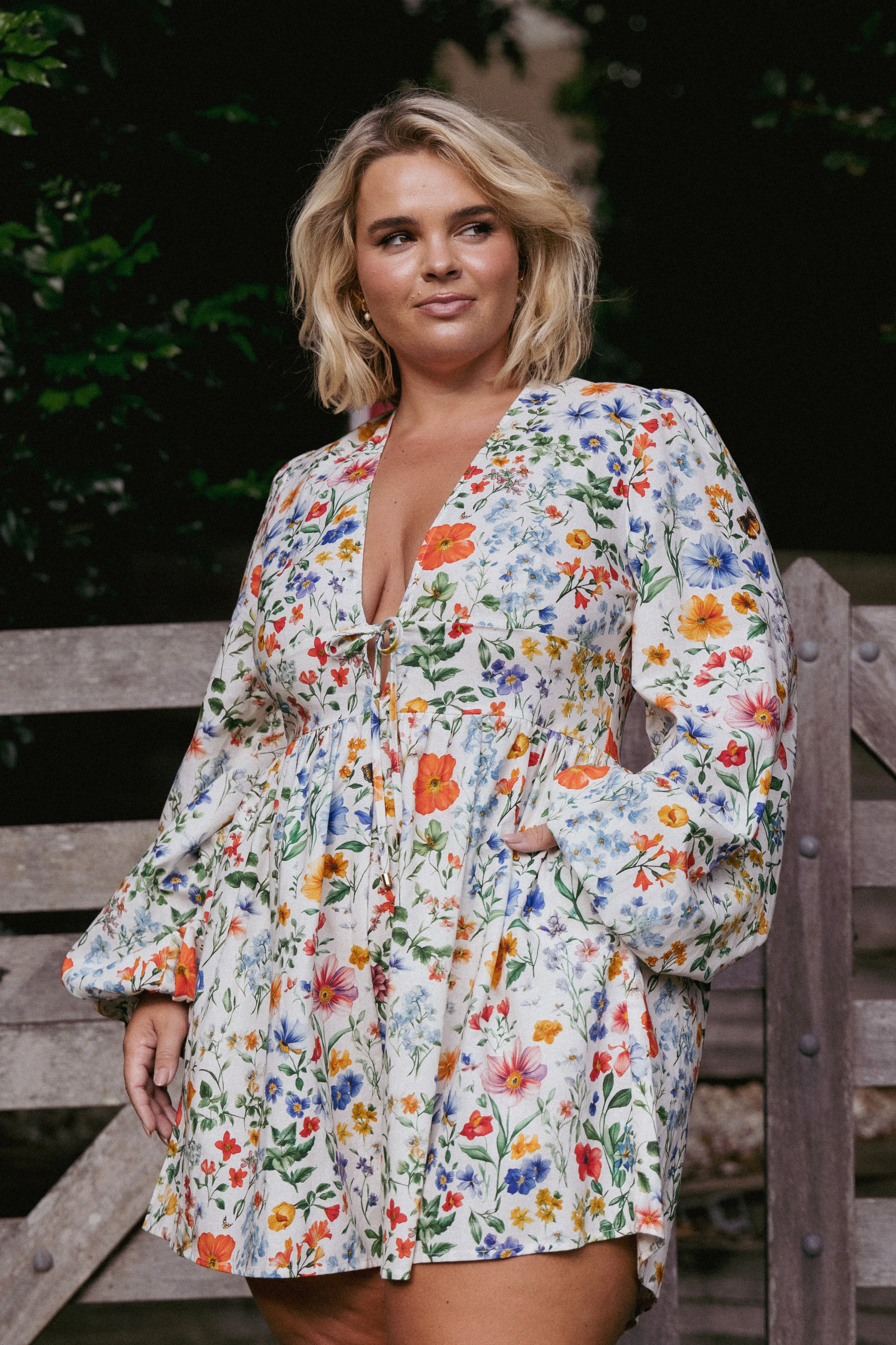 Irisa Long Sleeve Playsuit - Garden Floral