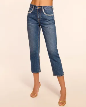 Joy Crochet Trim Straight Leg Jean