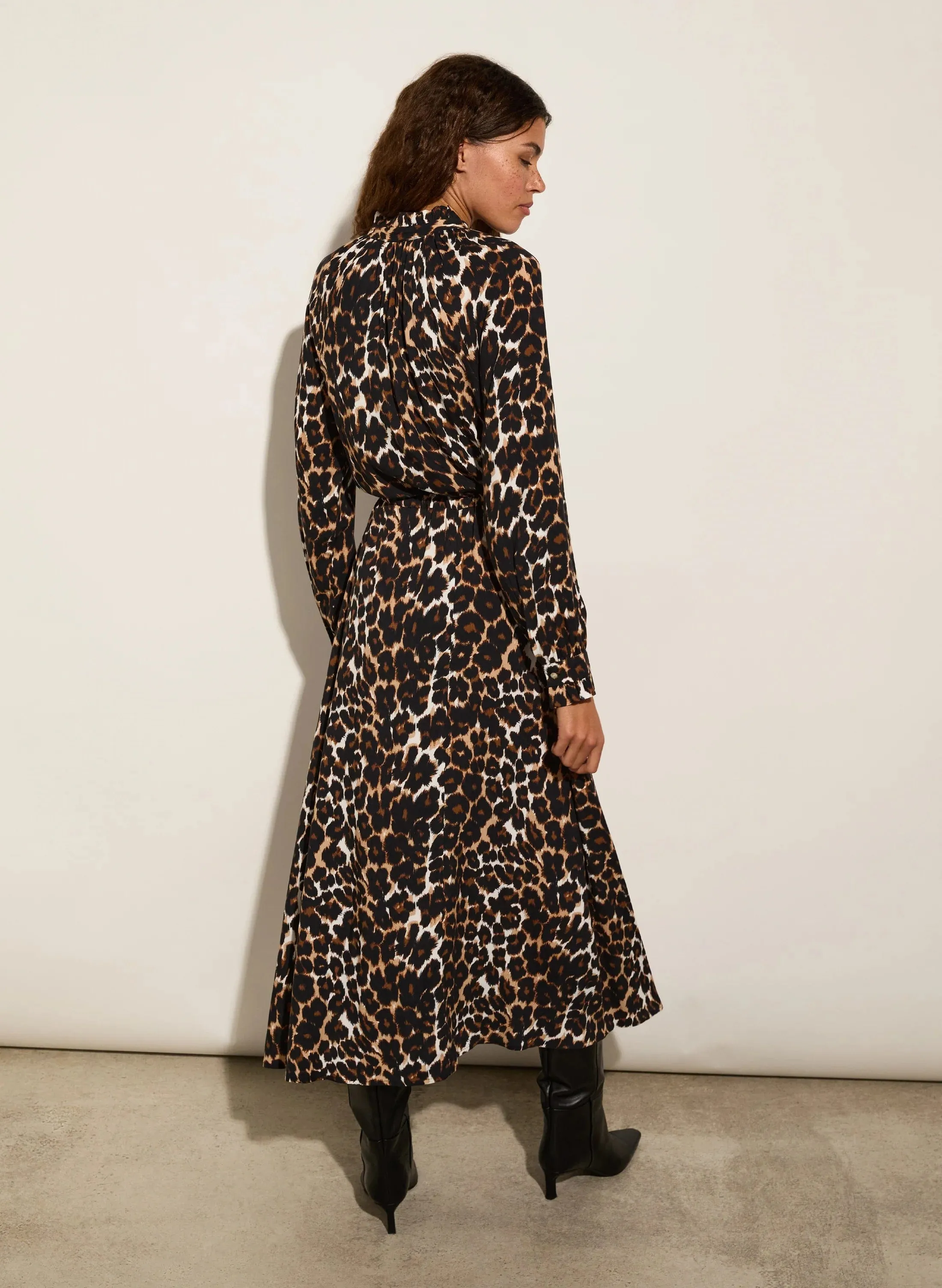 Luna LENZING™ ECOVERO™ Midi Dress | Brown Leopard Print