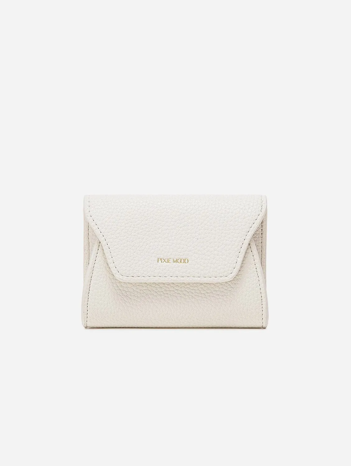 Mavis Vegan Leather Mini Wallet | Coconut Cream Pebbled