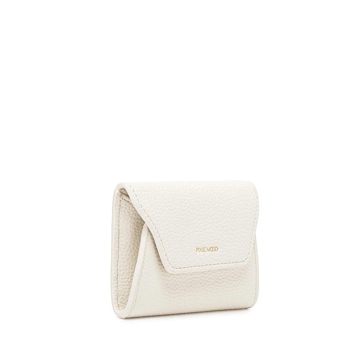 Mavis Vegan Leather Mini Wallet | Coconut Cream Pebbled