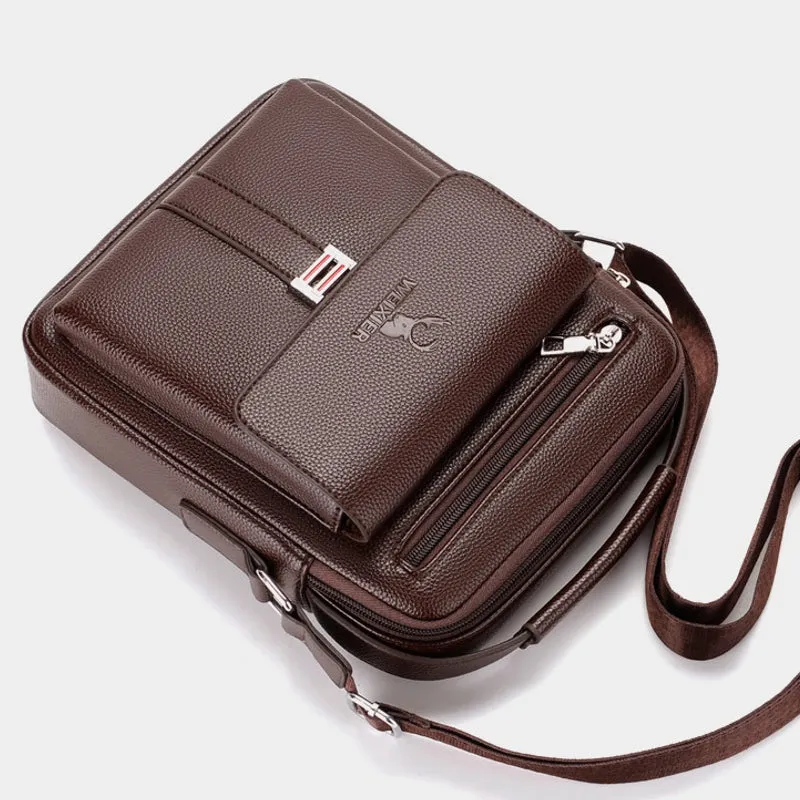 Men Faux Leather Busienss Retro Multi-carry Handbag Crossbody Bag