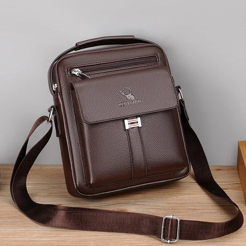 Men Faux Leather Busienss Retro Multi-carry Handbag Crossbody Bag