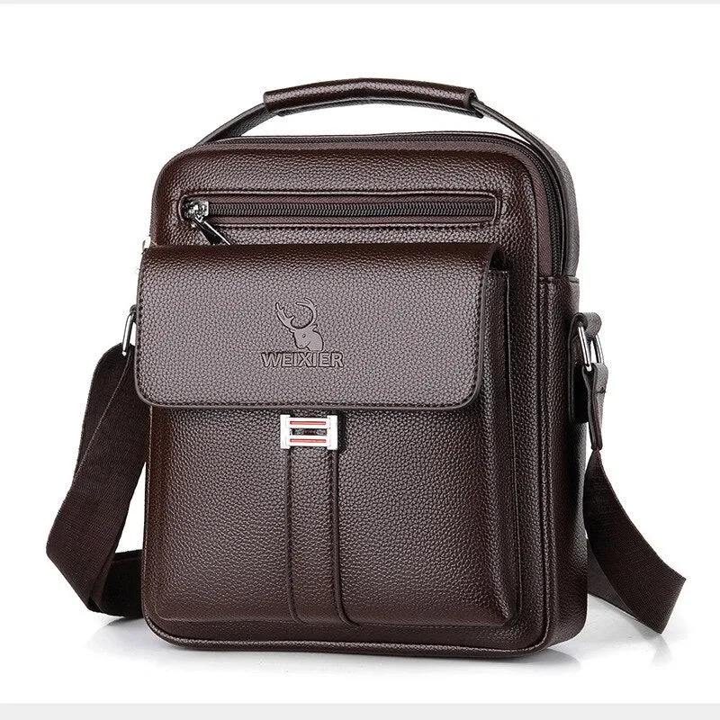 Men Faux Leather Busienss Retro Multi-carry Handbag Crossbody Bag