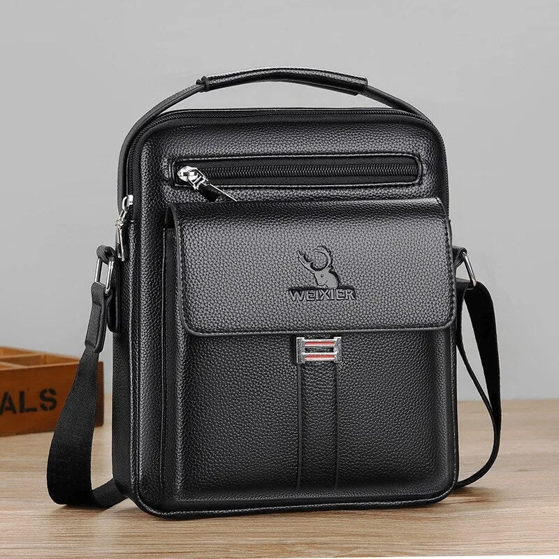 Men Faux Leather Busienss Retro Multi-carry Handbag Crossbody Bag
