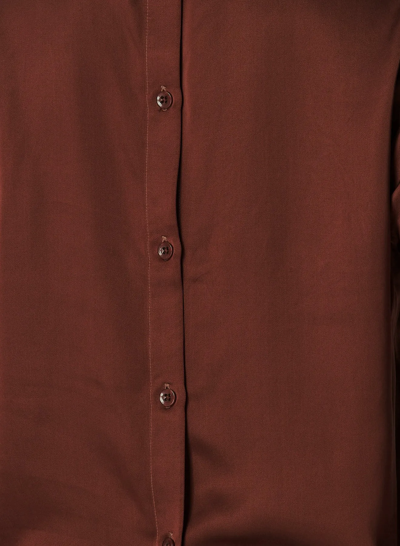 Mock Neck Button Back Top - Brandy Wine
