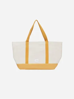 Natural Cotton Canvas Beach Bag | Sand & Mustard