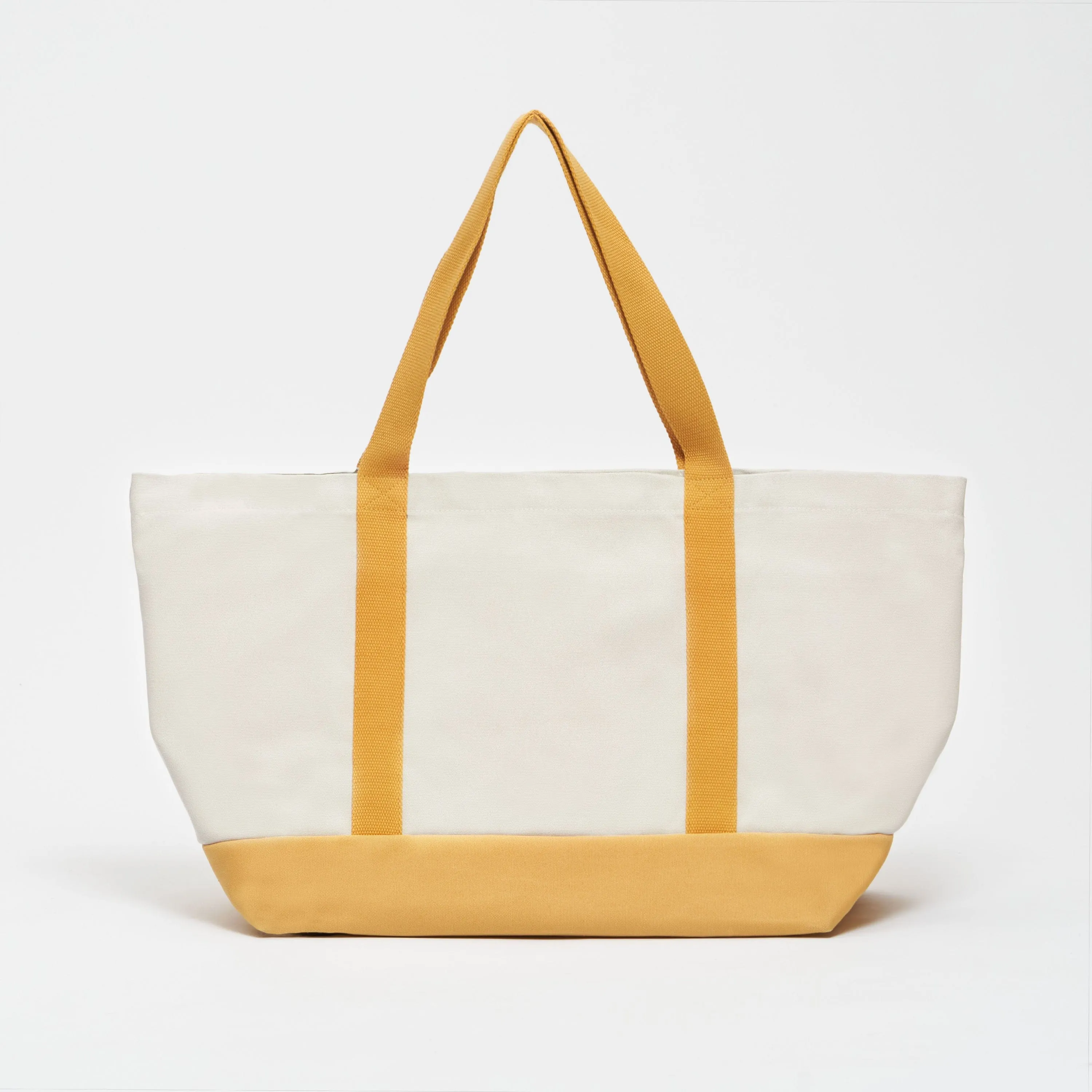 Natural Cotton Canvas Beach Bag | Sand & Mustard