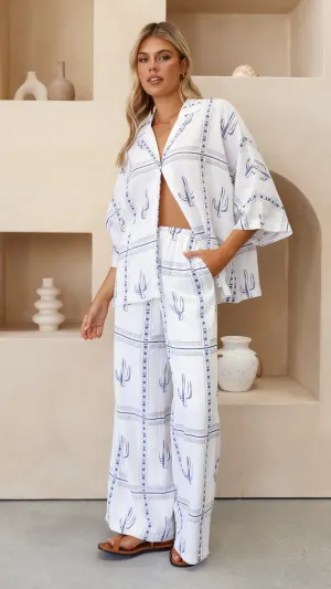 Nevada Pants - White/Blue