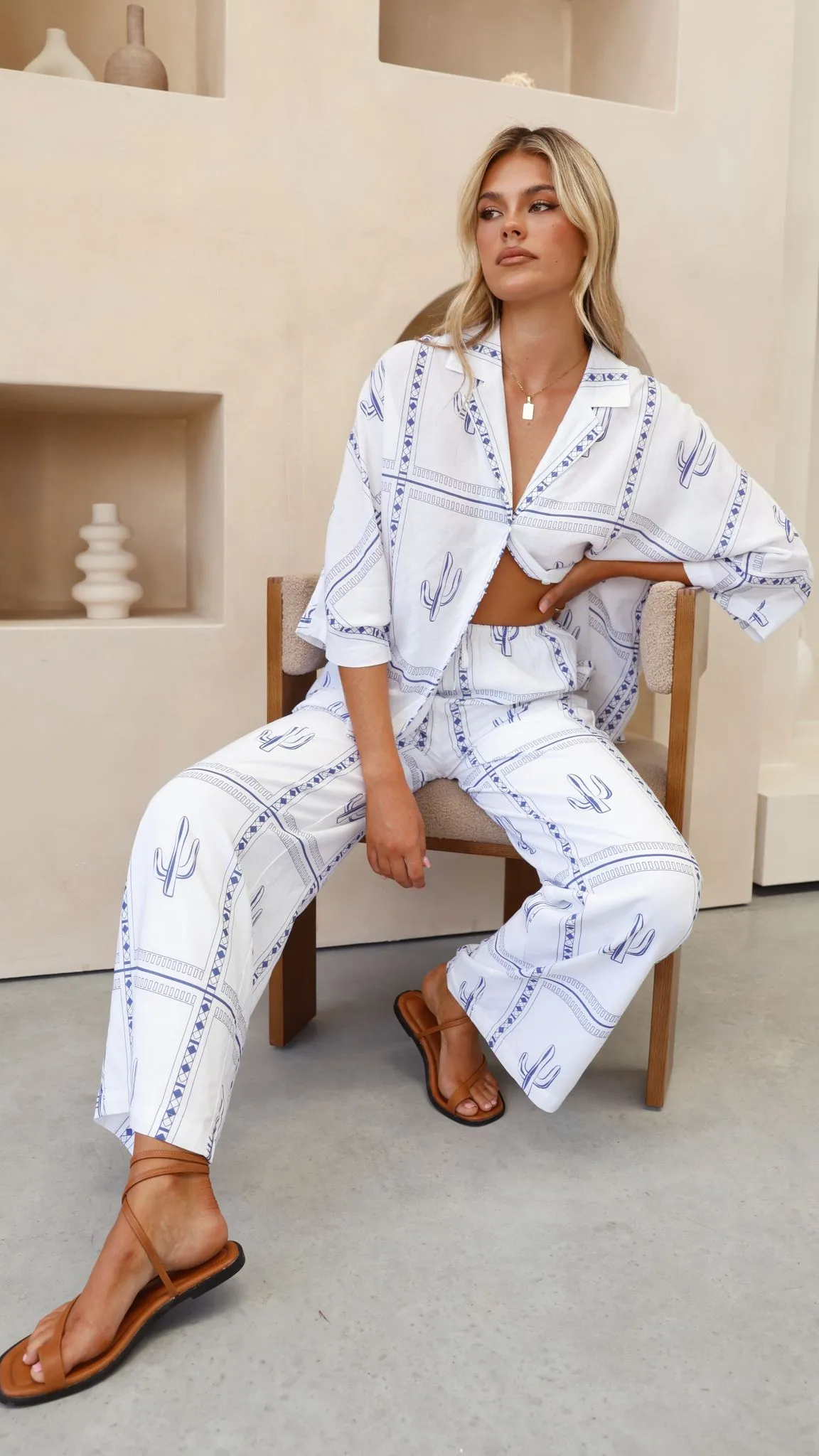 Nevada Pants - White/Blue