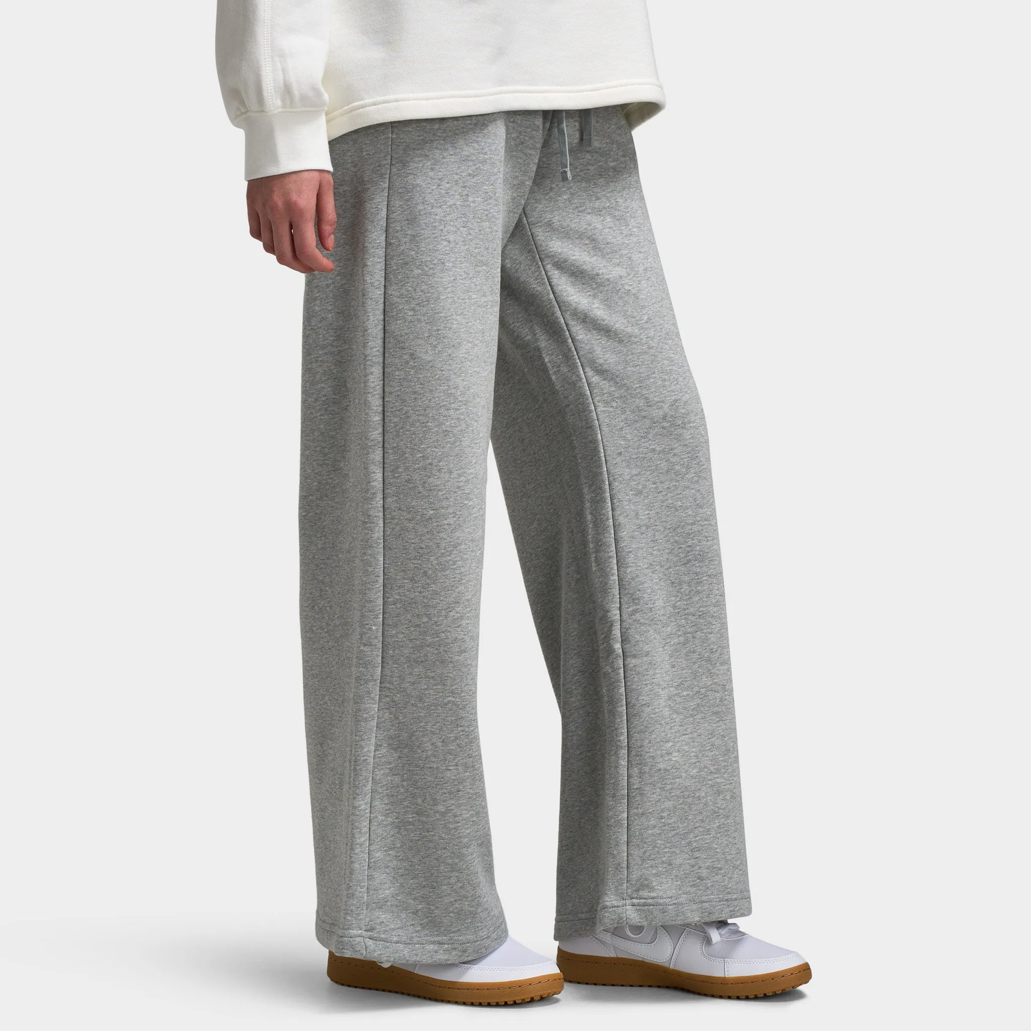 Nike Sportswear Women's Club Fleece Wide-Leg Sweatpants Dark Grey Heather / White