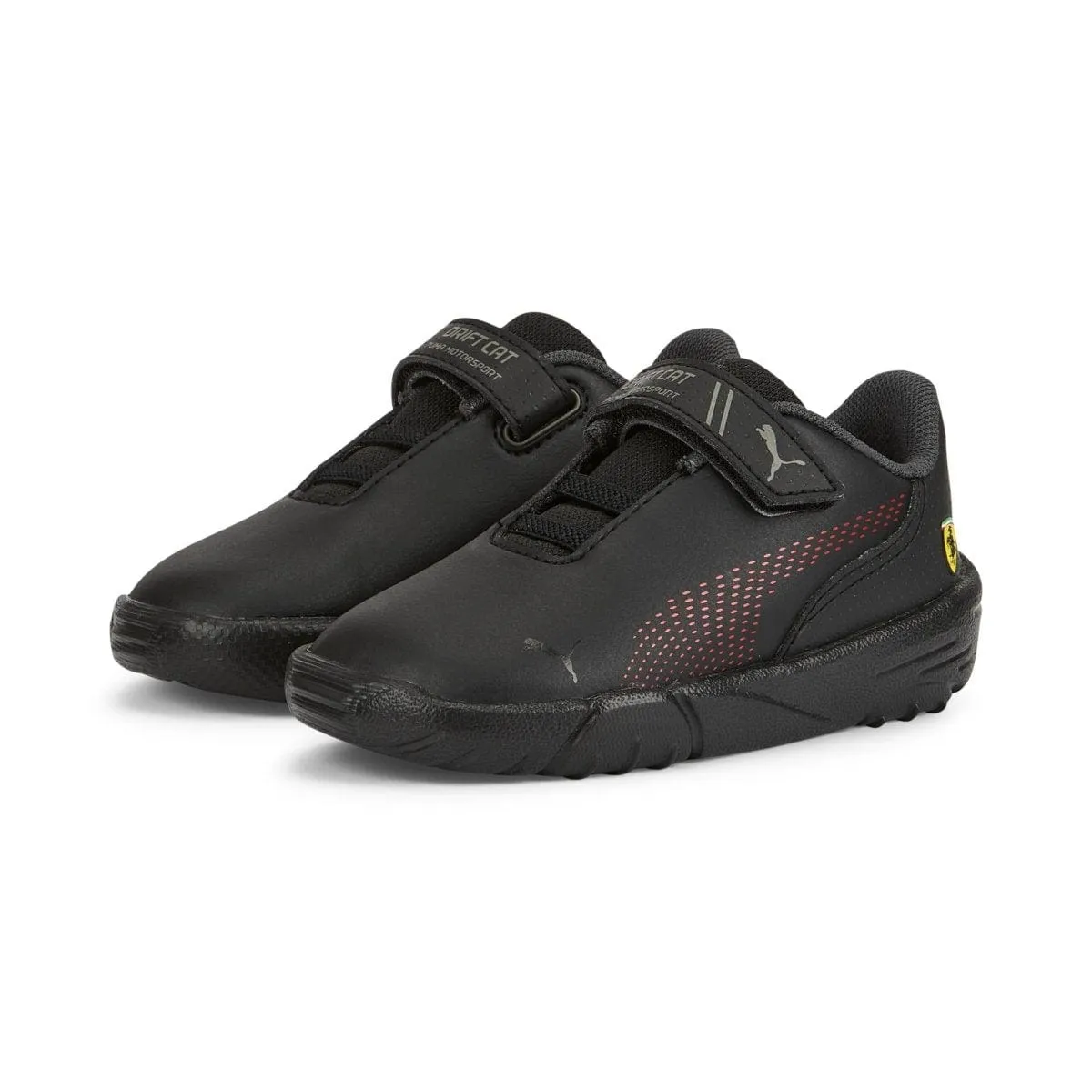 PUMA KIDS SCUDERIA FERRARI DRIFT CAT DECIMA HOOK N'LOOP MOTORSPORT BLACK SHOES