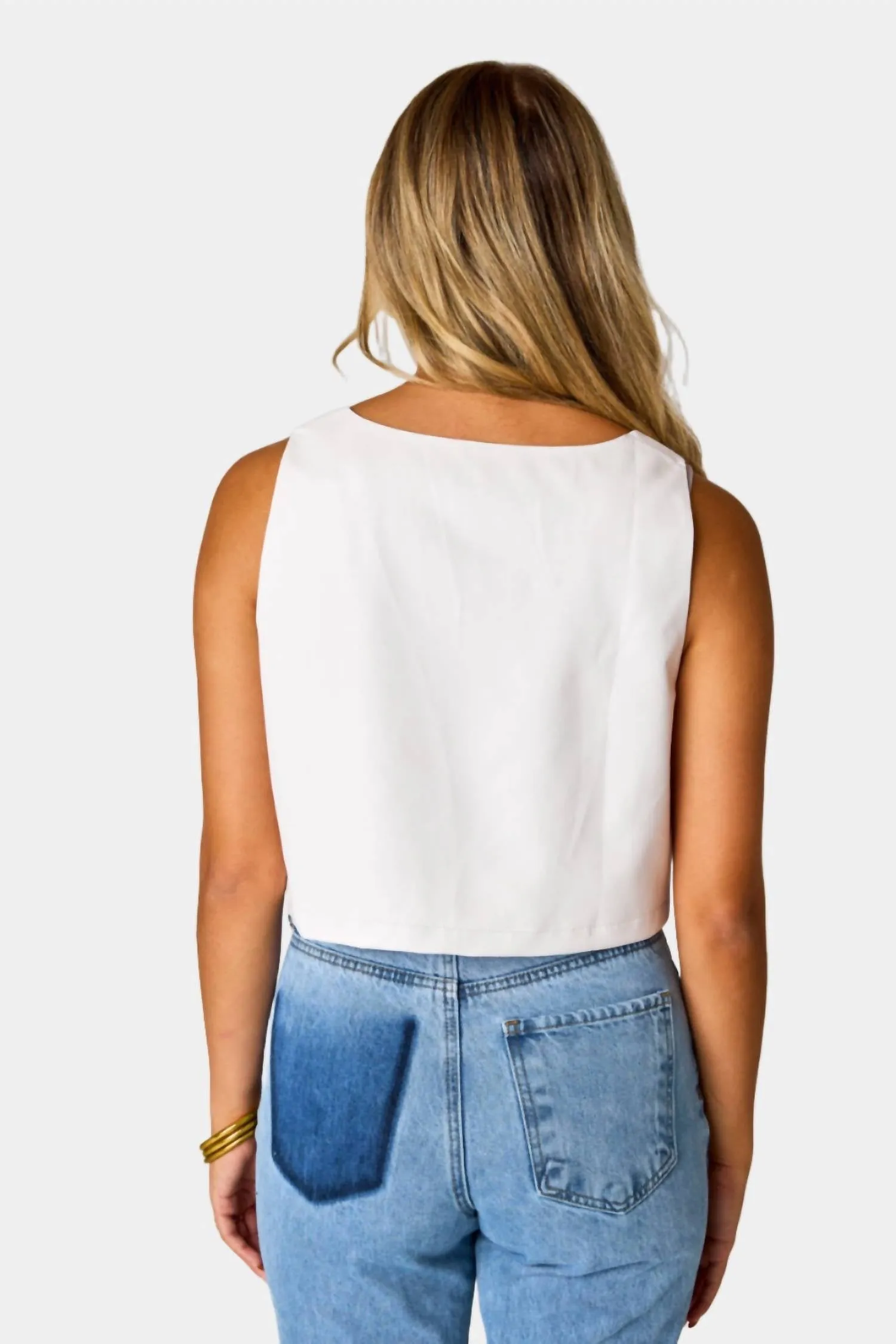 "it's Game Day!" White Faux Leather Crop Top