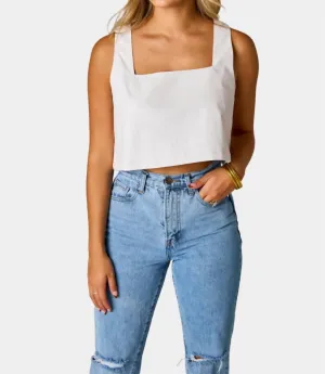 "it's Game Day!" White Faux Leather Crop Top