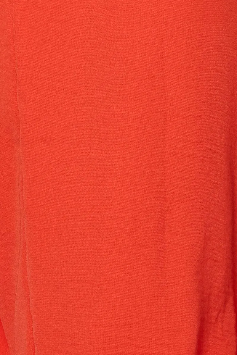 Red Midi Dress Short Sleeve Sweetheart Neckline