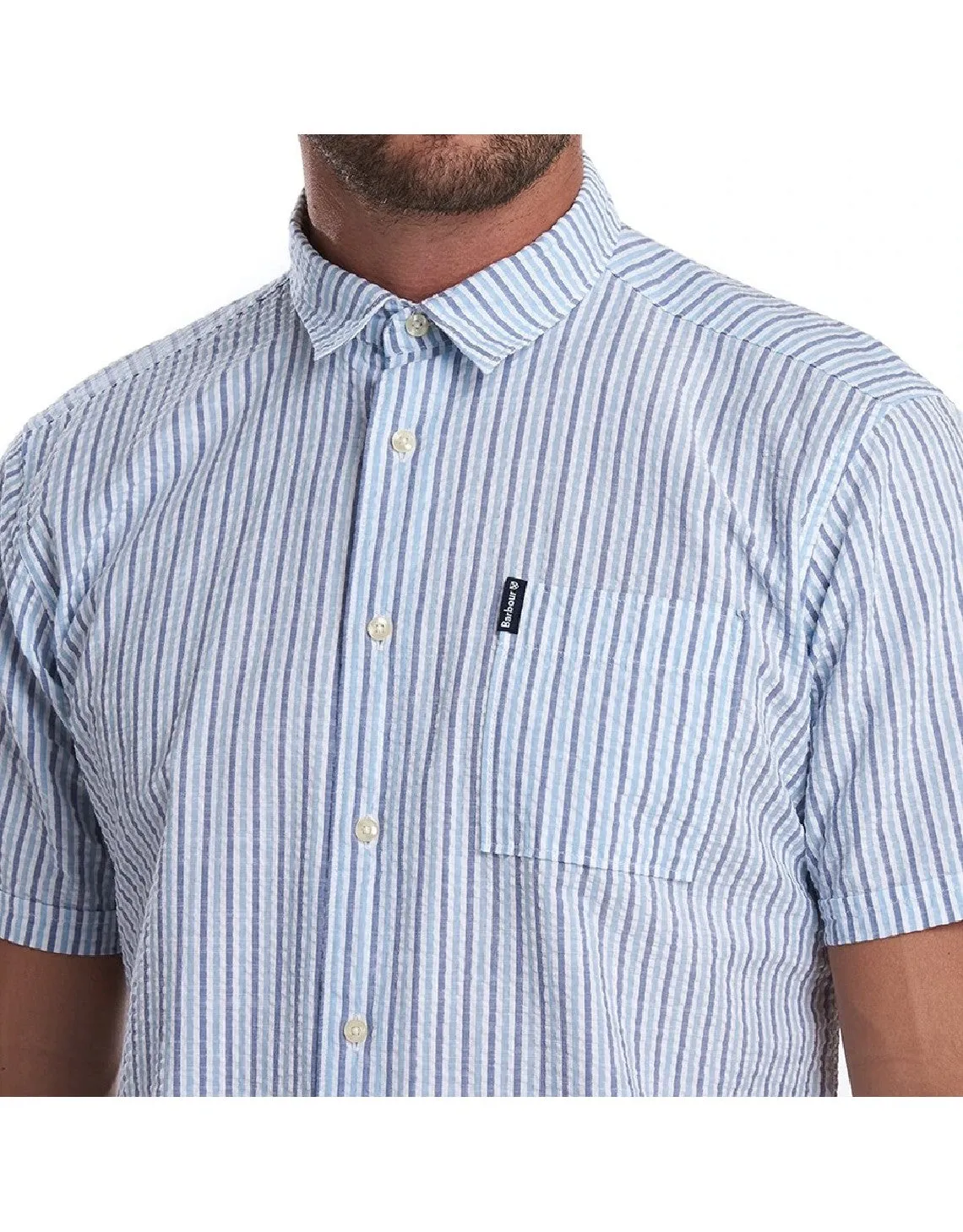 SEERSUCKER 8 SHORT SLEEVED SHIRT BLUE