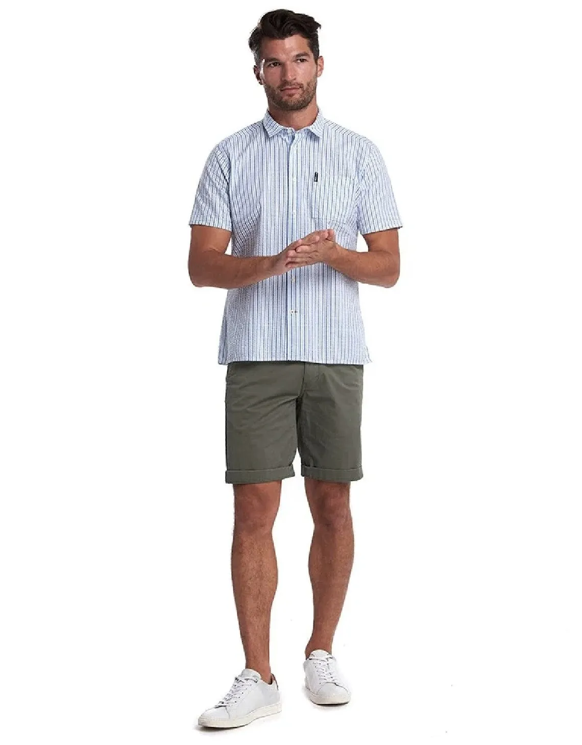 SEERSUCKER 8 SHORT SLEEVED SHIRT BLUE