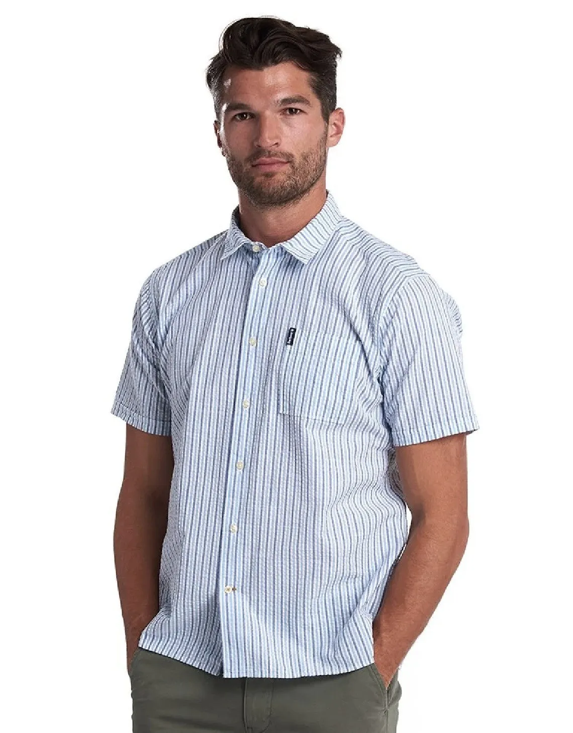 SEERSUCKER 8 SHORT SLEEVED SHIRT BLUE