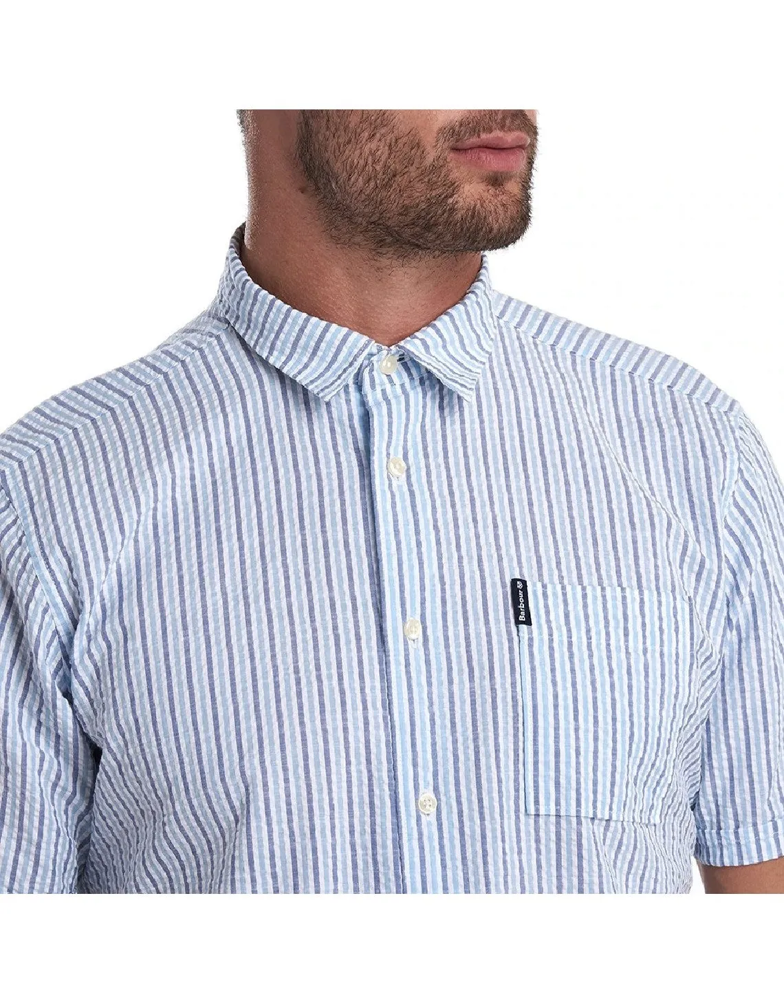 SEERSUCKER 8 SHORT SLEEVED SHIRT BLUE