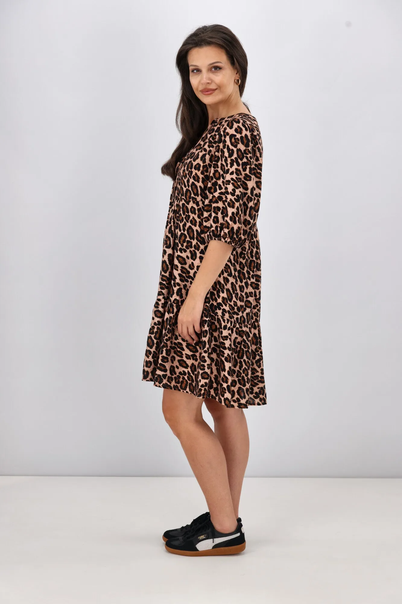 Shine On Label Eve Mini Dress Leopard Print
