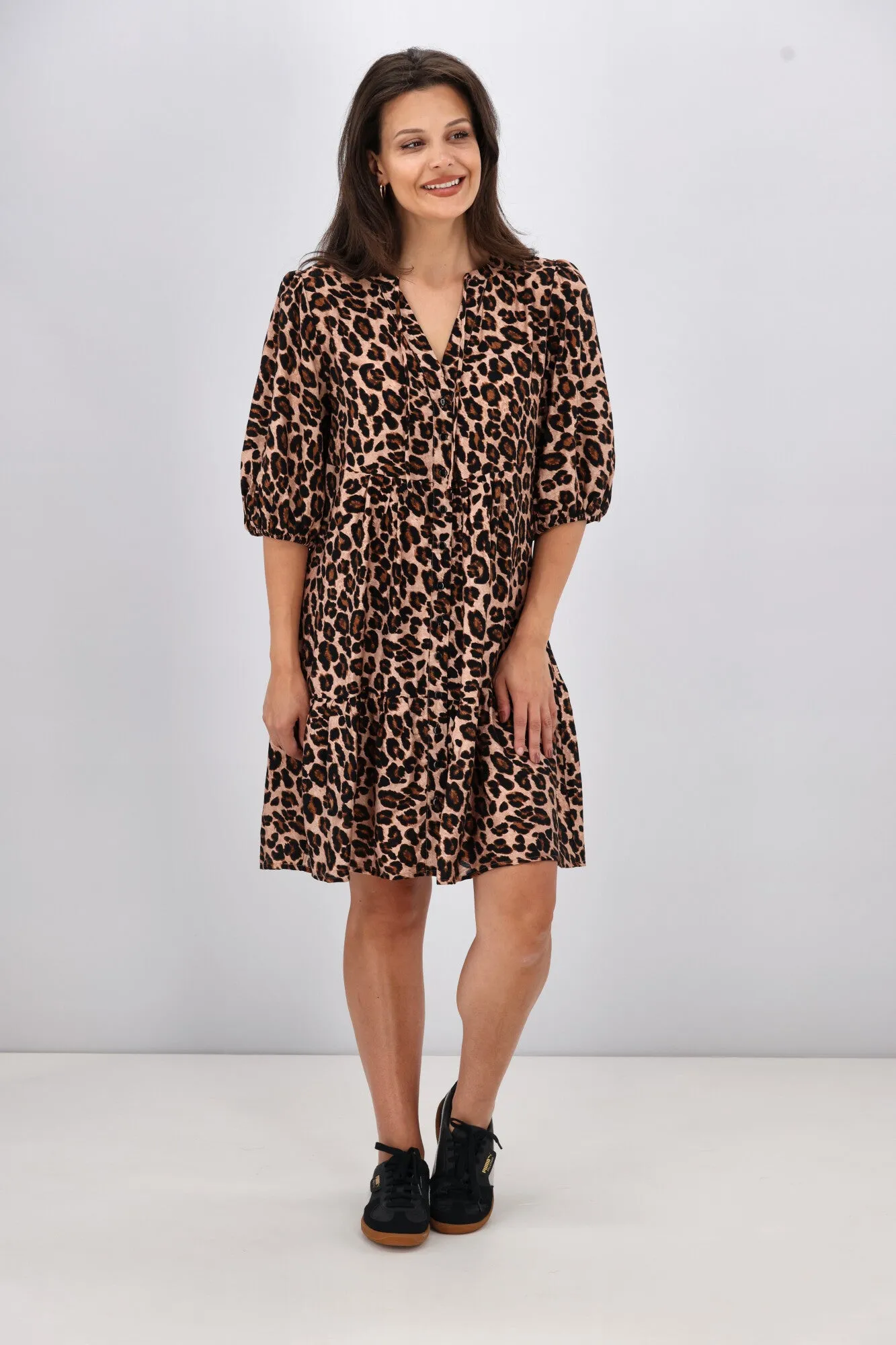Shine On Label Eve Mini Dress Leopard Print