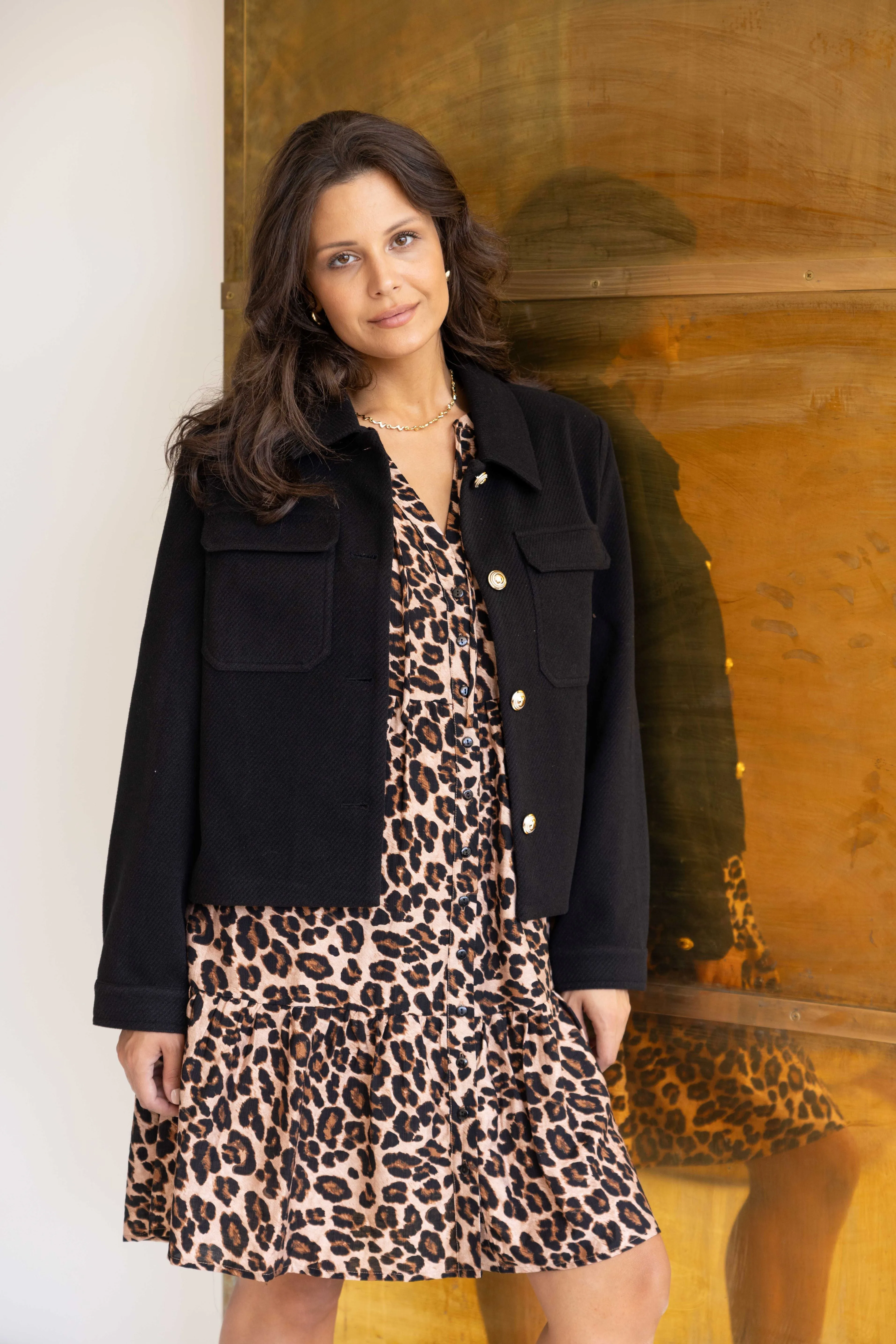 Shine On Label Eve Mini Dress Leopard Print