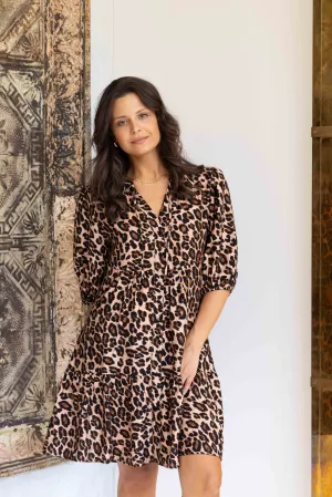 Shine On Label Eve Mini Dress Leopard Print