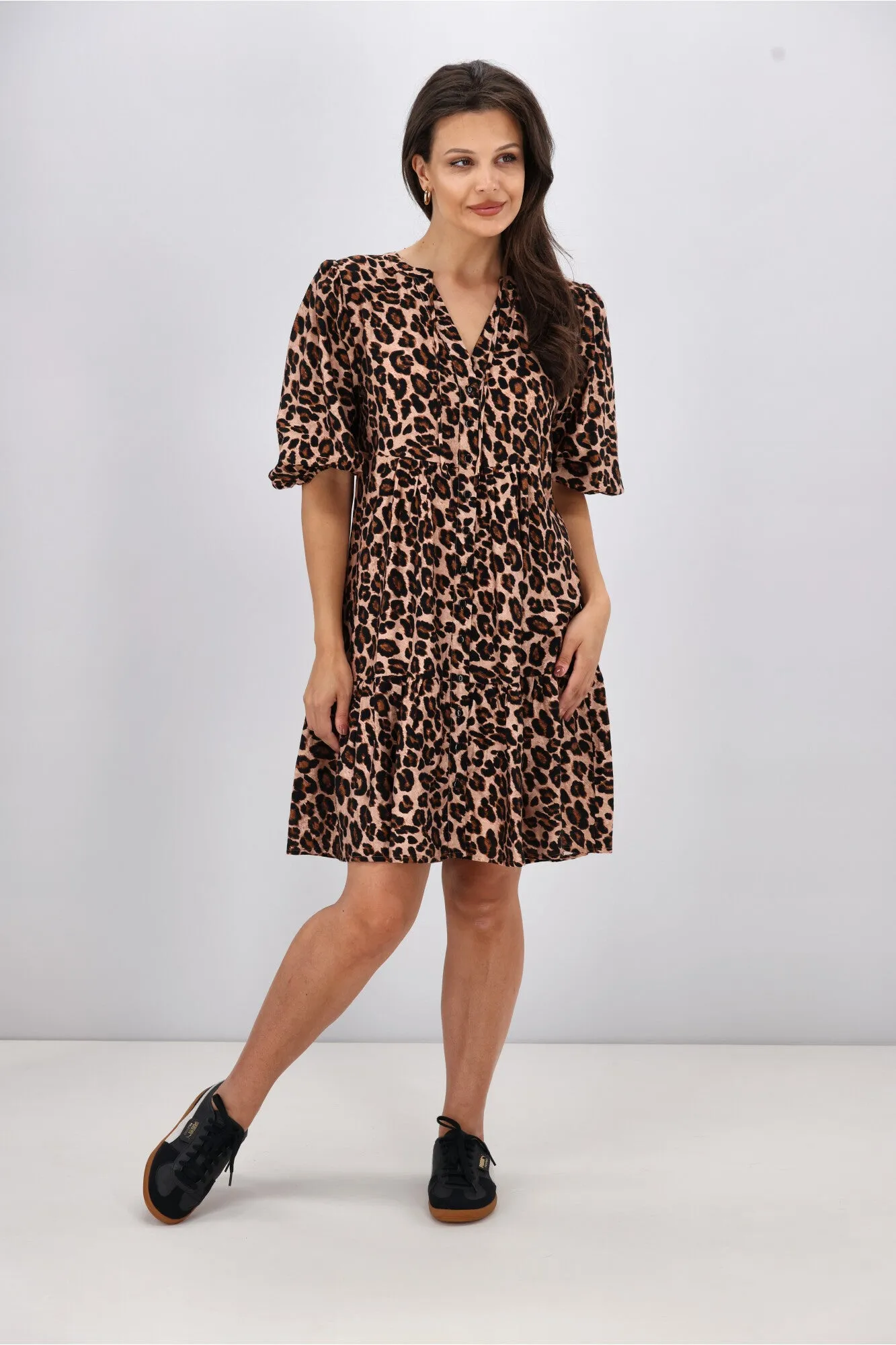 Shine On Label Eve Mini Dress Leopard Print