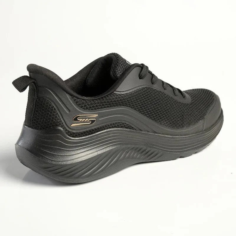 Skechers Bobs Squad Waves Lace Up Sneaker - Black