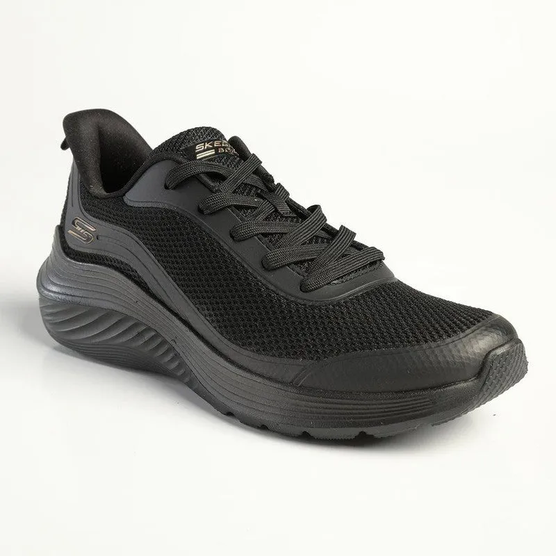 Skechers Bobs Squad Waves Lace Up Sneaker - Black