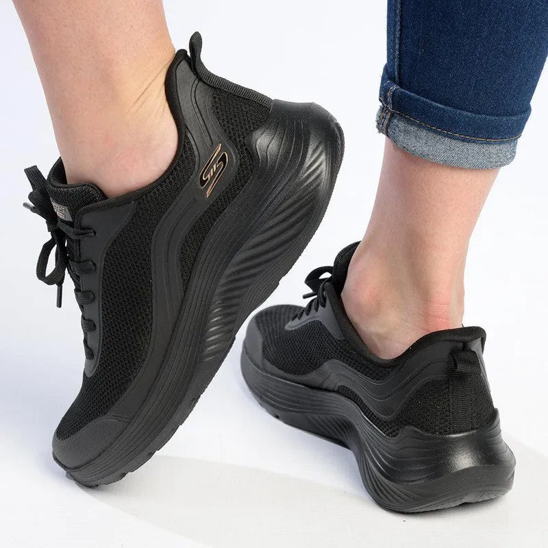 Skechers Bobs Squad Waves Lace Up Sneaker - Black