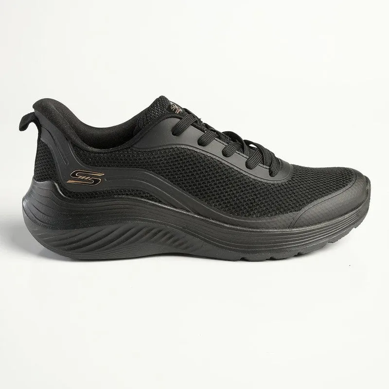 Skechers Bobs Squad Waves Lace Up Sneaker - Black