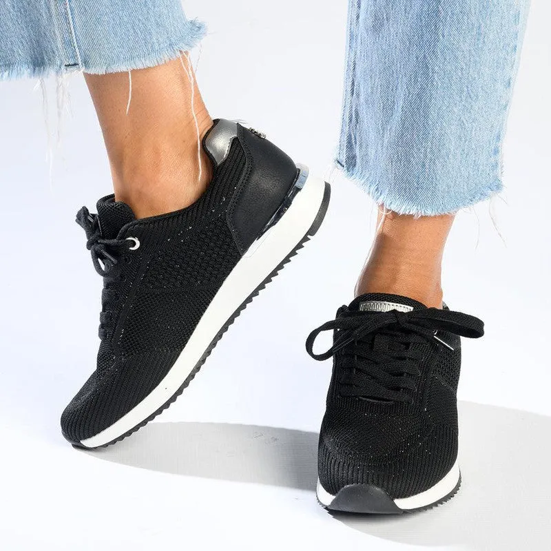 Soft Style By Hush Puppies Remy Flyknit Sneaker - Black