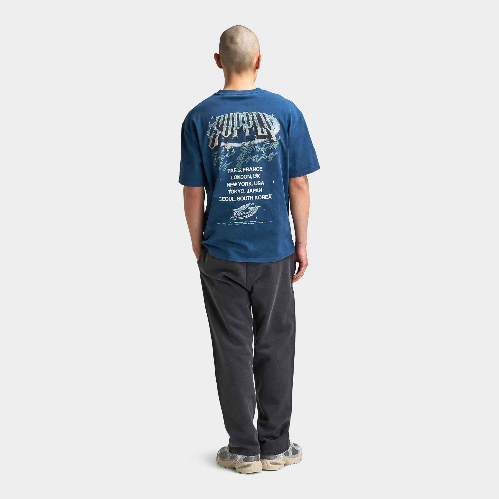 Supply & Demand Chrome Star Graphic T-Shirt / Washed Dark Denim