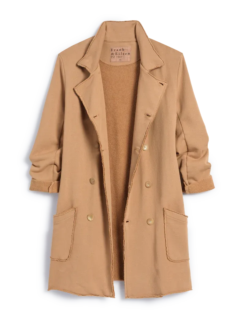 Sweatshirt Trench Coat Camel