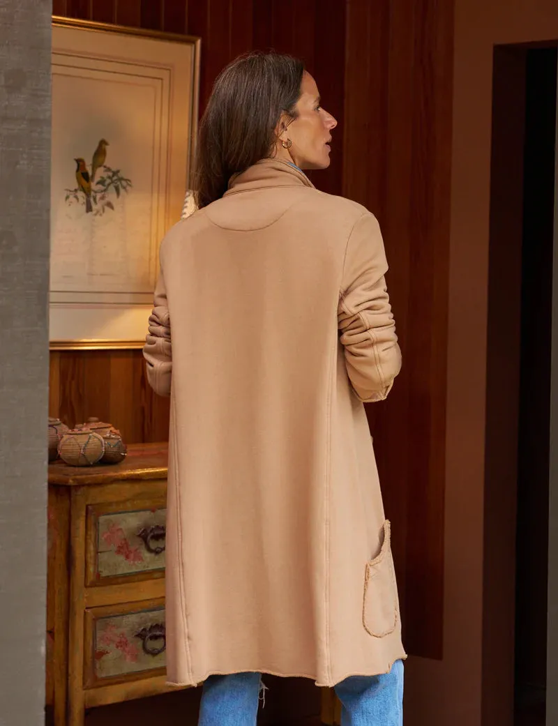 Sweatshirt Trench Coat Camel