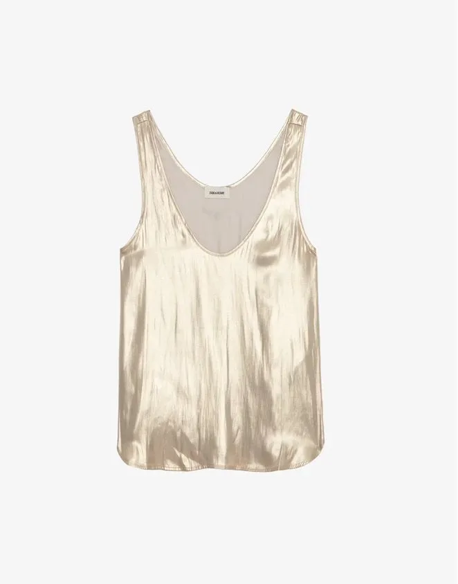 Tarys Satin Top Gold
