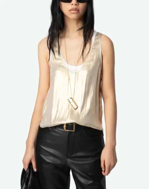 Tarys Satin Top Gold