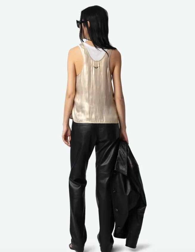 Tarys Satin Top Gold