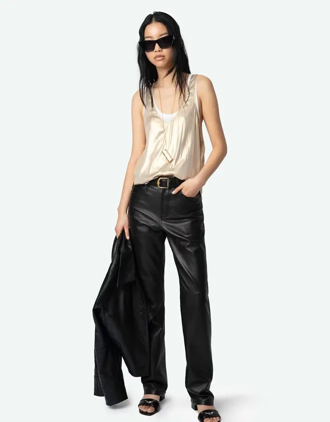 Tarys Satin Top Gold