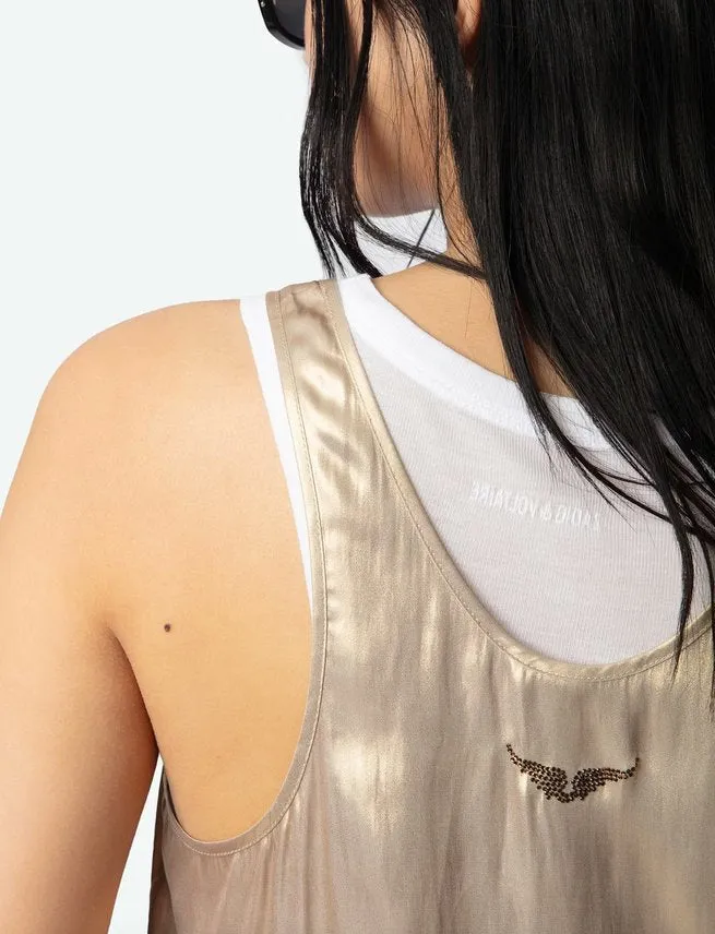 Tarys Satin Top Gold