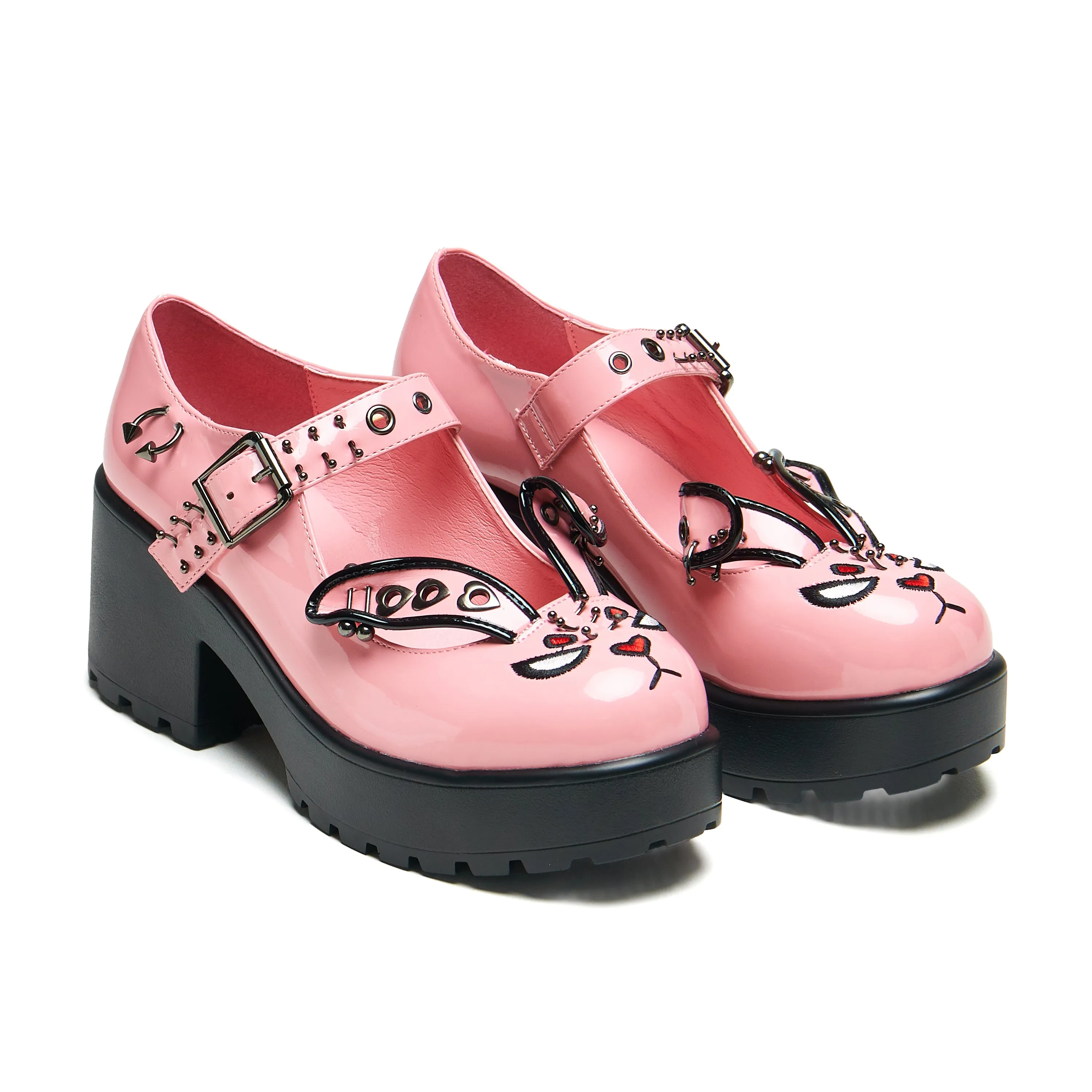 Tira Pink Mary Janes ‘Raver Bunny Edition’