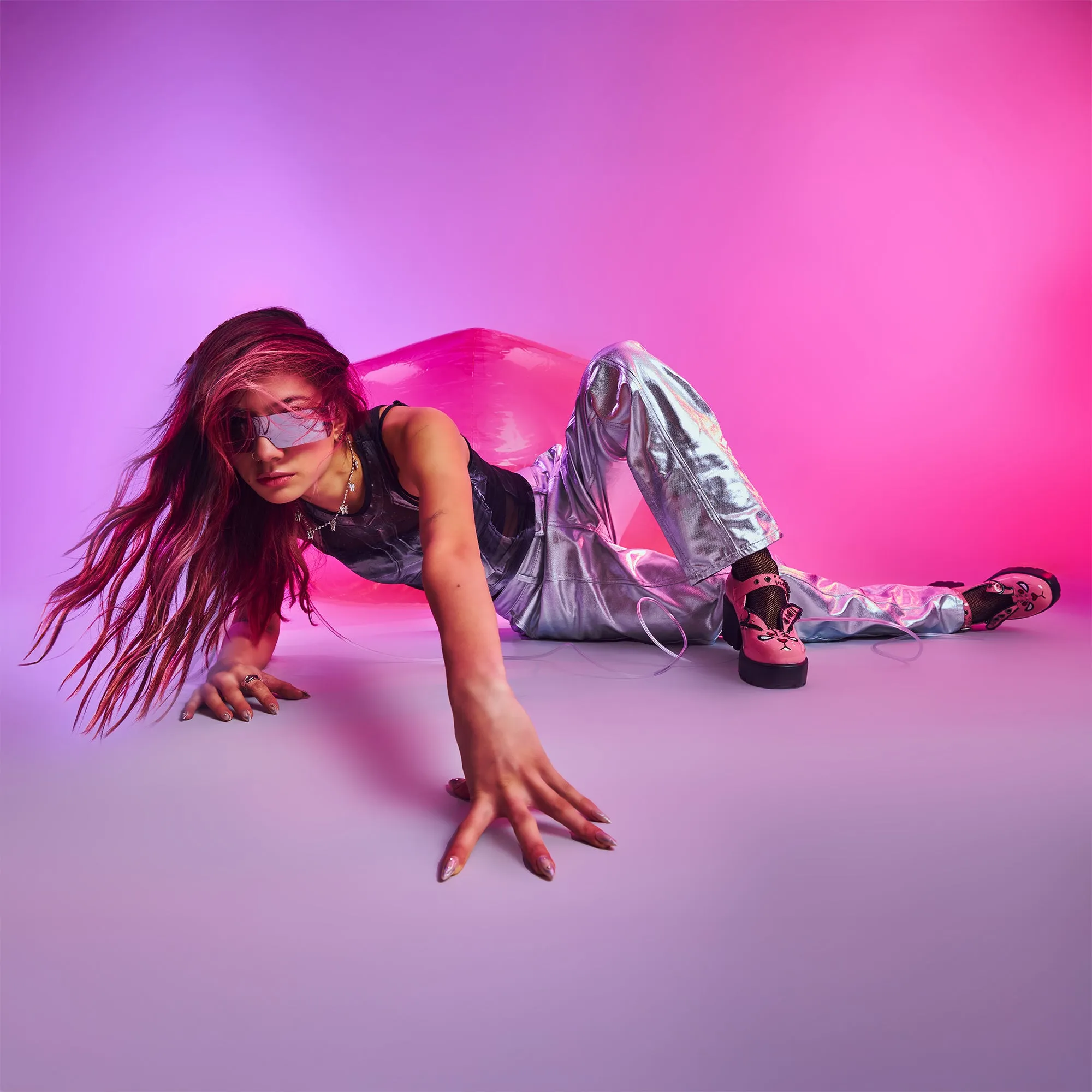 Tira Pink Mary Janes ‘Raver Bunny Edition’