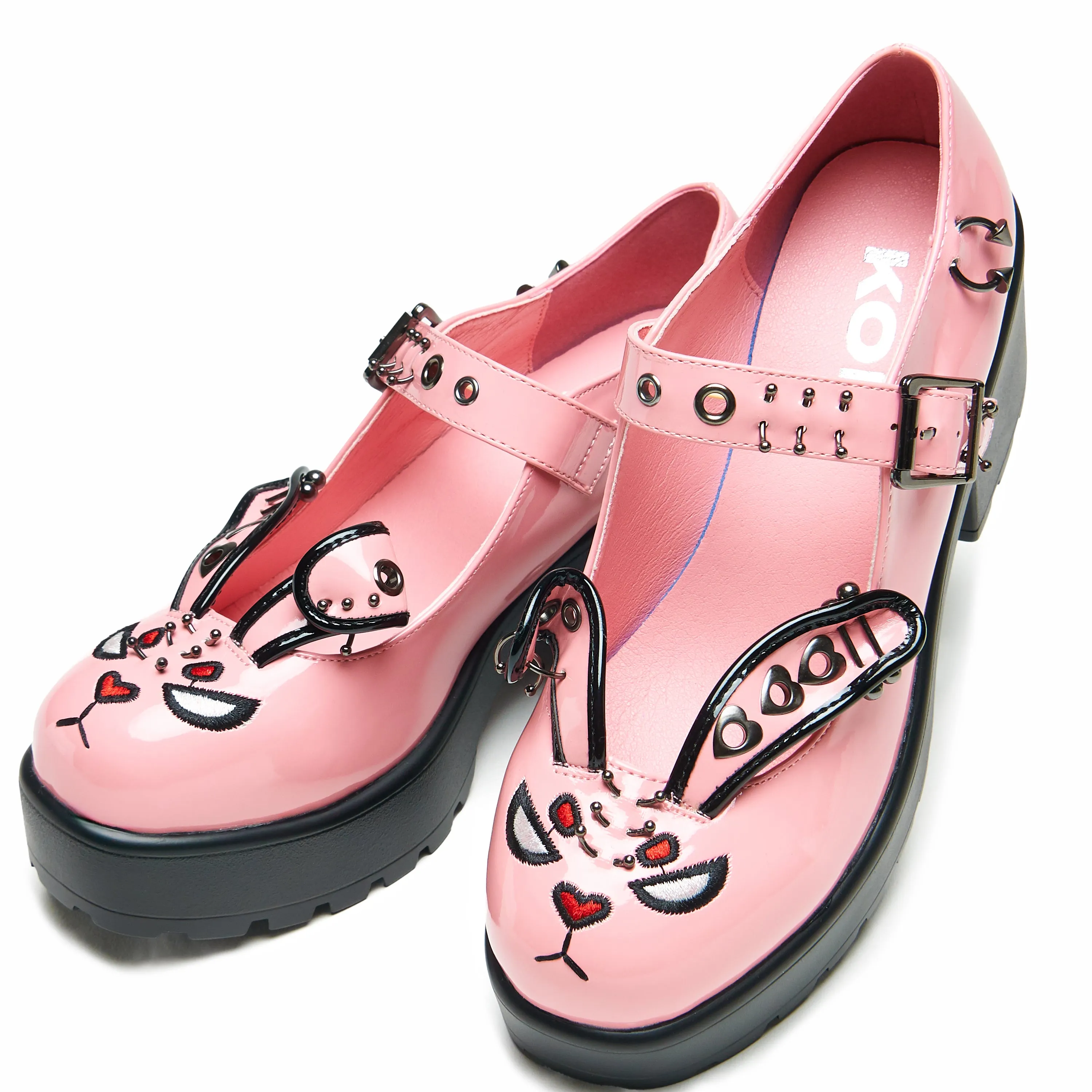 Tira Pink Mary Janes ‘Raver Bunny Edition’