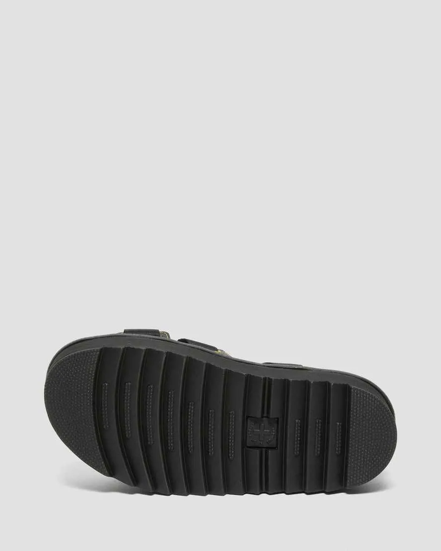 Unisex Kimber Logo Strap Platform Sandals Black